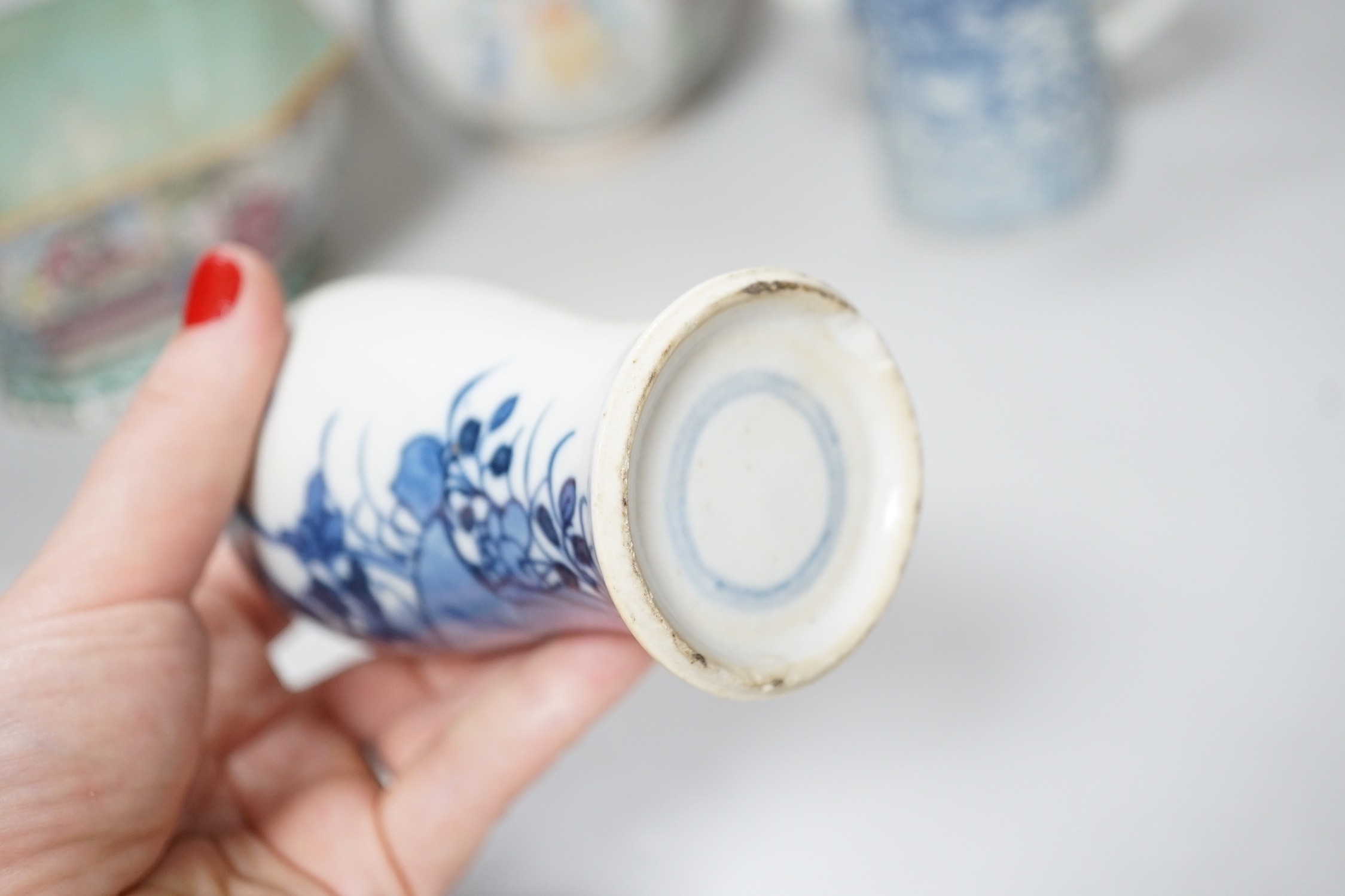 A group of eight items of Chinese ceramics, some damage